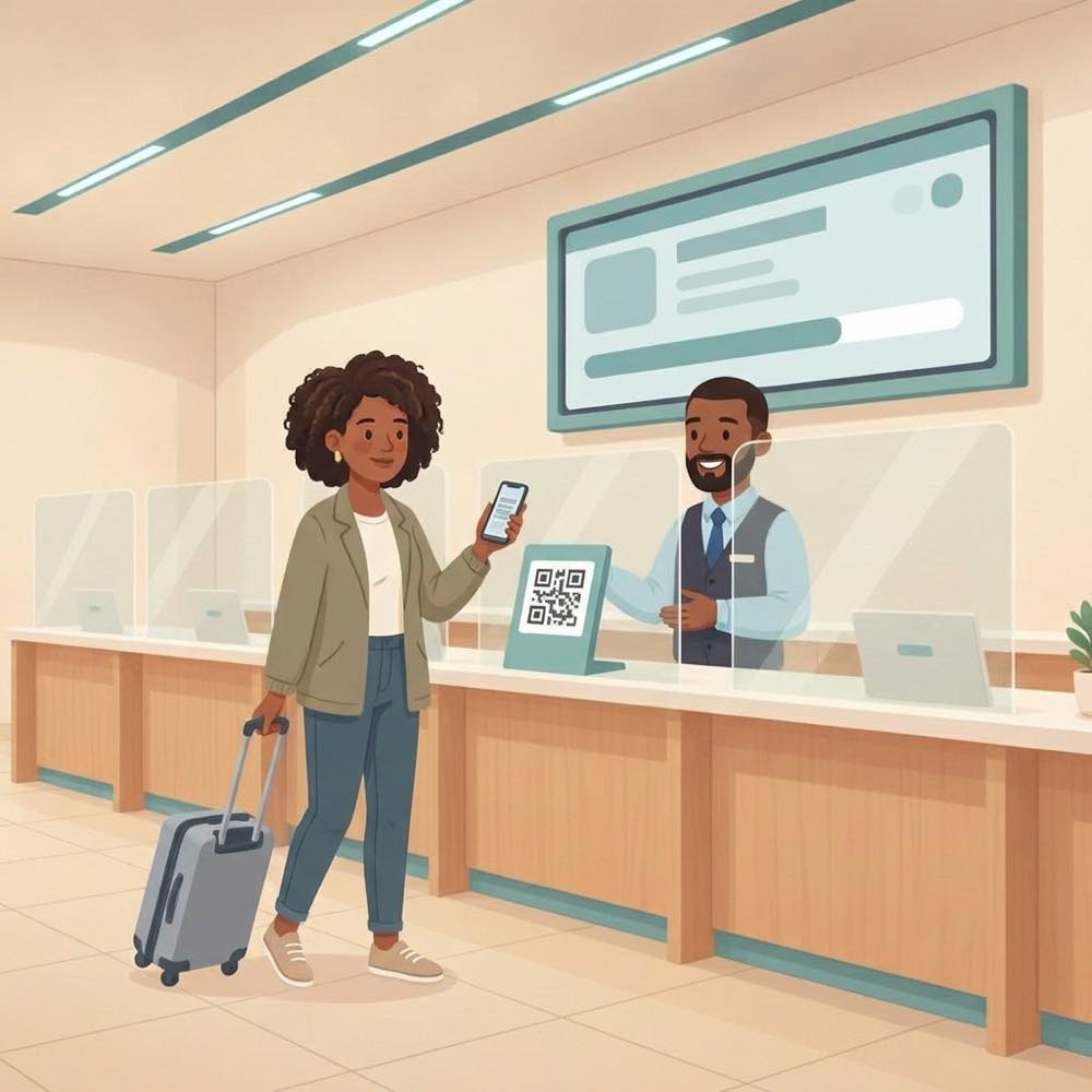 Boarding & group calling scene: Check in from the QR.