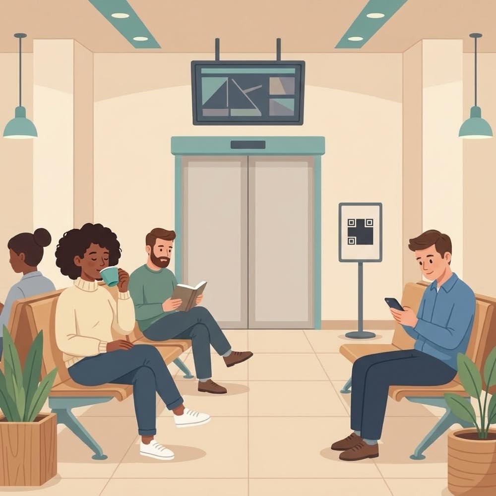 Boarding & group calling scene: Relax until your group.