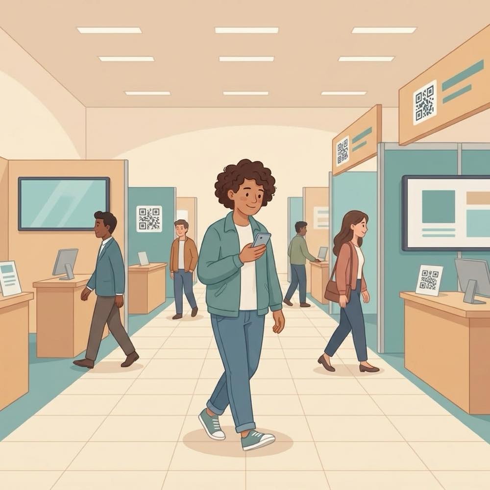 Conference & career fair booths scene: Walk the floor.
