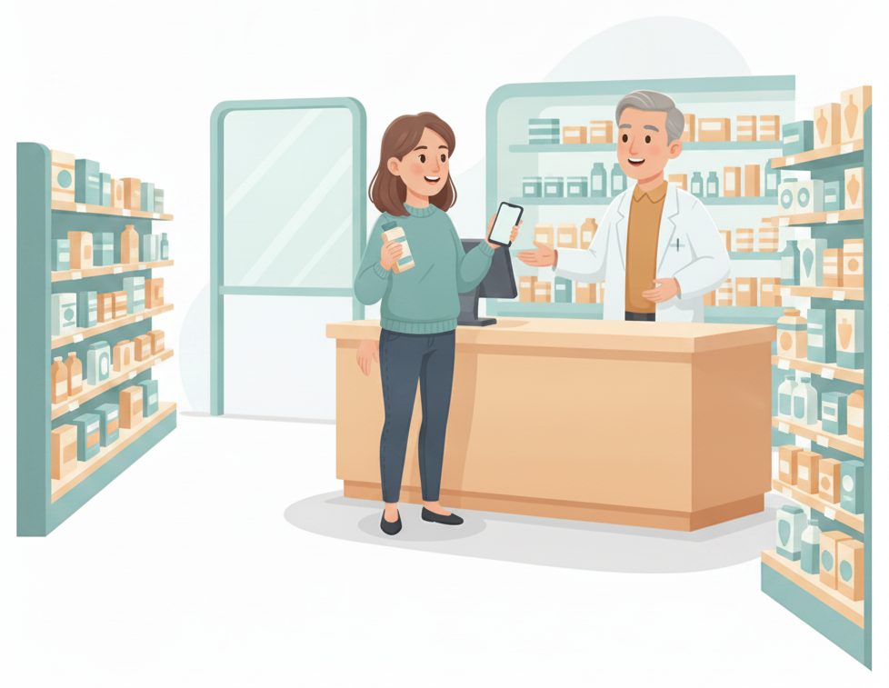 Pharmacies scene: Shop or wait while we fill it.