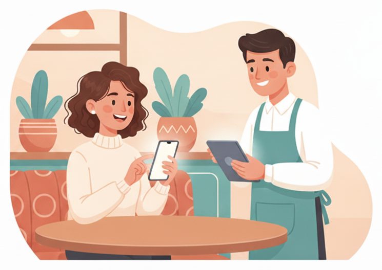 Restaurants & dine-in scene: Call the server from the table.