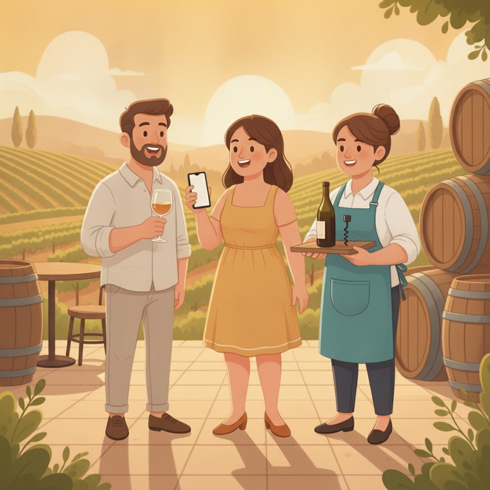 Wineries, breweries & taprooms scene: “Your table's ready”.